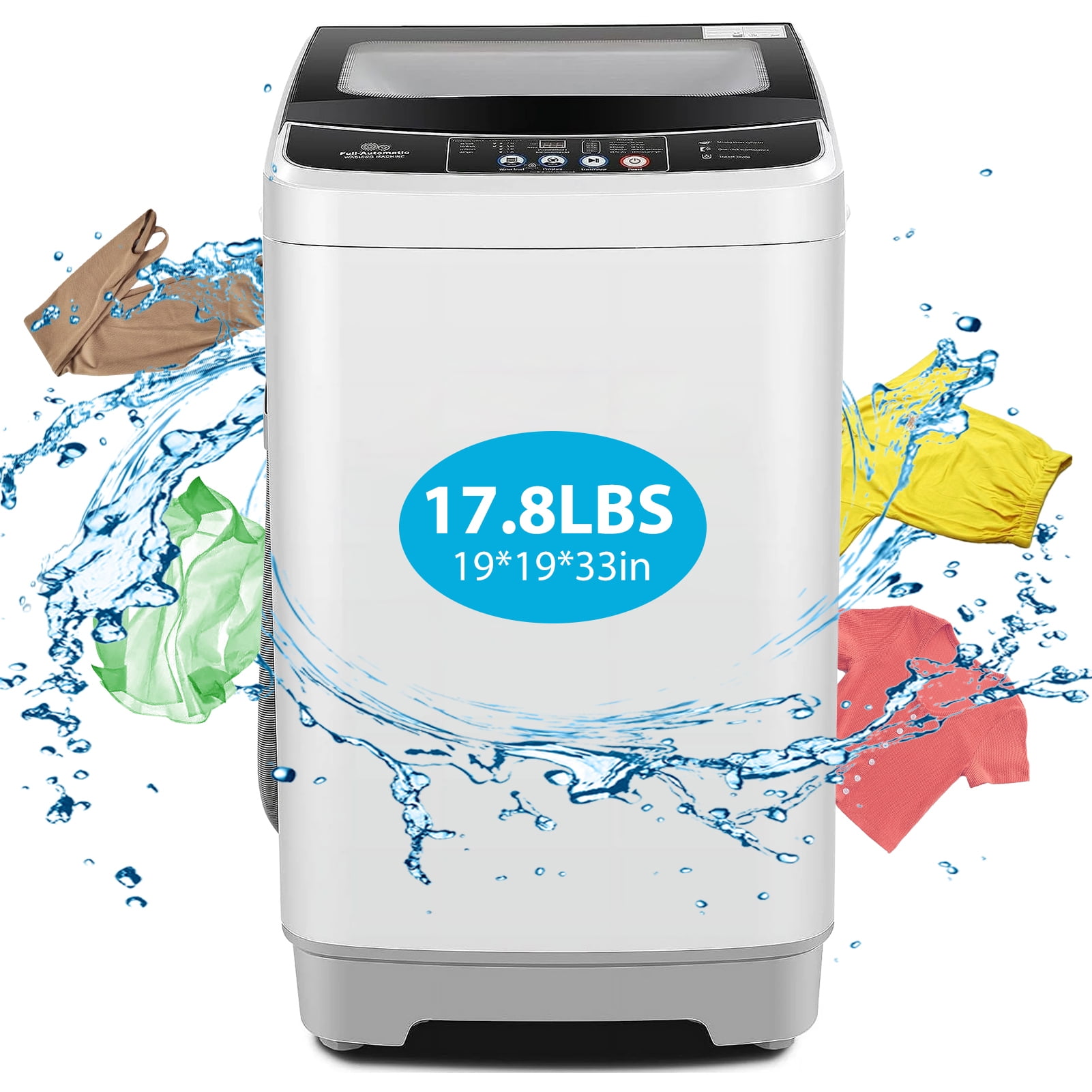 Qhomic Full Automatic Washing Machine, 2.4 Cu.ft visual Portable
