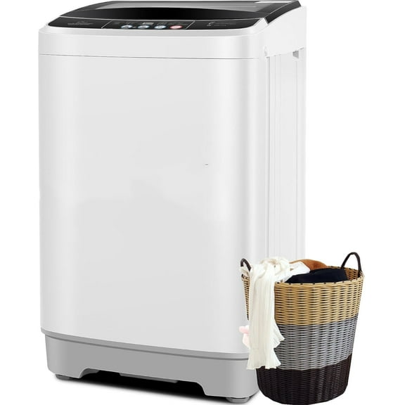 Veeboto Fully Automatic Washing Machine, 17.8lb Large Capacity Portable Washing Machine with Drain Pump, Washer and Dryer Combo with LED Display & 1 Adjustable feet