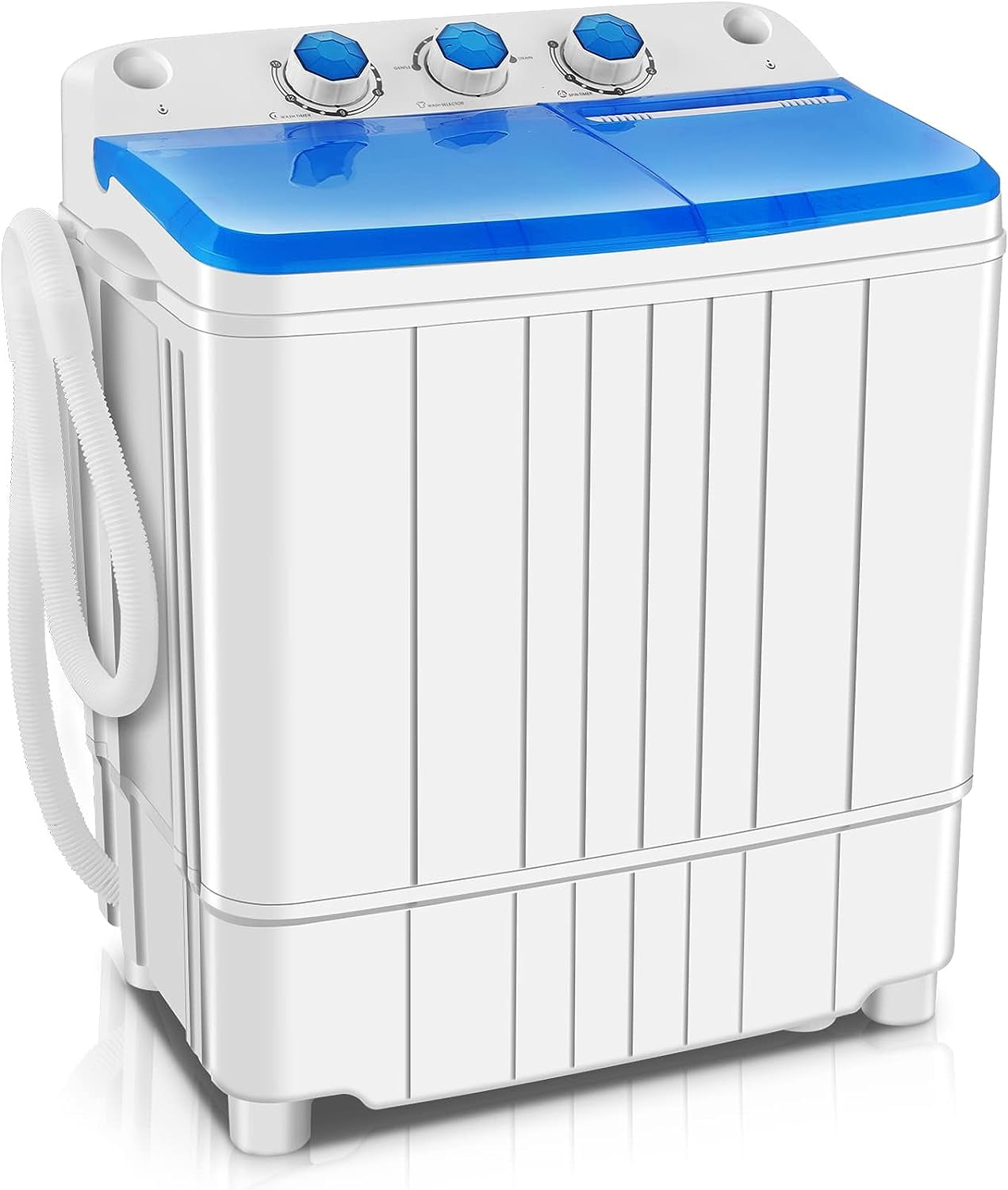 Qhomic Portable Mini Twin Tub Qhomic Washing Machine, Builtin Gravity