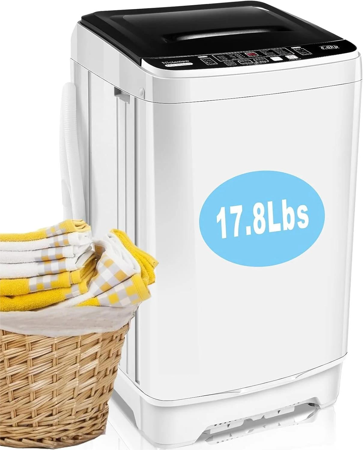 Qhomic Portable Washing Machine, 17.8lbs Large Capacity FullyAutomatic