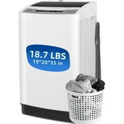 Qhomic Portable Washing Machine, 18.7lbs Full Automatic Compact 10 Programs & 8 Water Levels Washer Machine with Child Lock and LED Display, Low Noise Laundry Wash for Apartments, RVs, Dorms