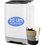 Veeboto Portable Washing Machine, Upgrade 20LBS Large Capacity Full Automatic Washing Machine, 2.8 Cu.ft Laundry Machine with 10 Programs and 8 Water Levels for Home, Apartment, Dorms