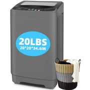Veeboto Portable Washing Machine, Upgrade 20LBS Large Capacity Full Automatic Washing Machine, 2.8 Cu.ft Laundry Machine with 10 Programs and 8 Water Levels for Home, Apartment, Dorms