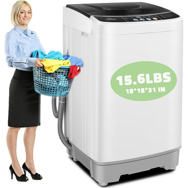 Qhomic Portable Electric Washer, 30lbs, Compact Combo with Drain 