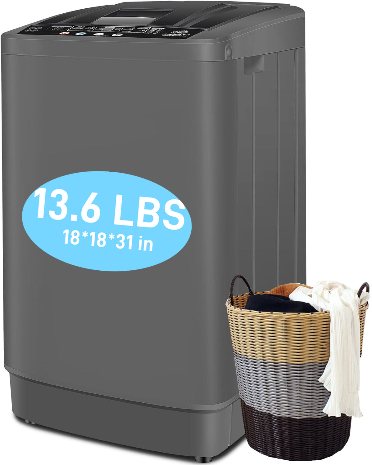 Gymax Compact Fullautomatic Washing Machine Laundry Washer w/ 11 lbs