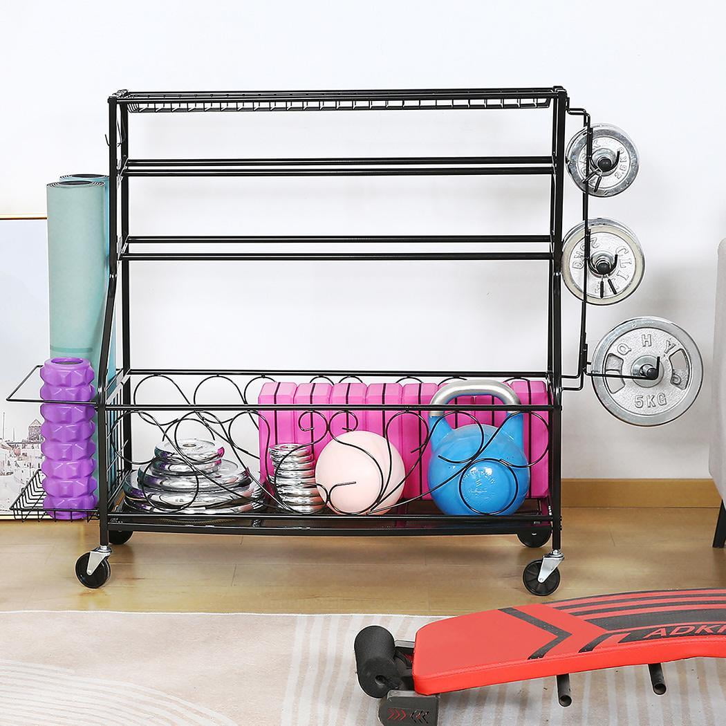 Qhomic Yoga Mat Storage Rack 4Tier Home Gym Storage Rack Weight Rack