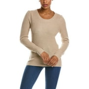 Qi Cashmere womens  Puff Sleeve Wool & Cashmere-Blend Sweater, S, Beige
