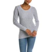 Qi Cashmere womens  Puff Sleeve Wool & Cashmere-Blend Sweater, S, Grey