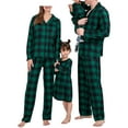 thumbnail image 1 of Qi Er Men's M Long Sleeve/Plaid/Polyester Christmas Family Matching Pajamas Set, Blue Dog, 1 of 3