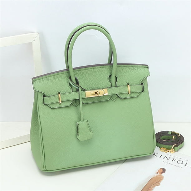 BESTSPR Genuine Leather Handbags for Women Ladies Shoulder Satchel Light Green Handbags Large Capacity 30