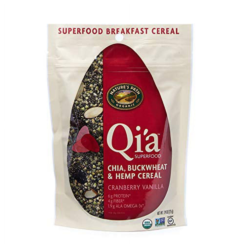 Qi'a Superfood Organic Gluten Free Cranberry Vanilla Chia, Buckwheat
