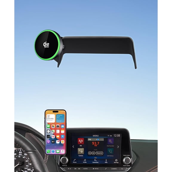 Qi2.2 Max 25W Fast Wireless Car Charger Phone Holder for 2021-2026 Nissan Rogue/2020-2025 Sentra/2019-2025 Altima 8-Inch Screen, Magnetic Phone Mount Compatible with MagSafe