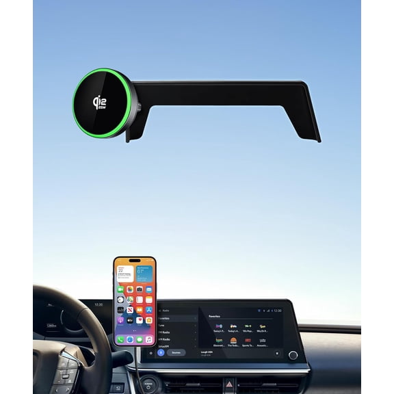 Qi2.2 Max 25W Fast Wireless Car Charger Phone Holder for 2023-2026 Toyota Prius 12.3-Inch Screen, Magnetic Phone Mount Compatible with MagSafe