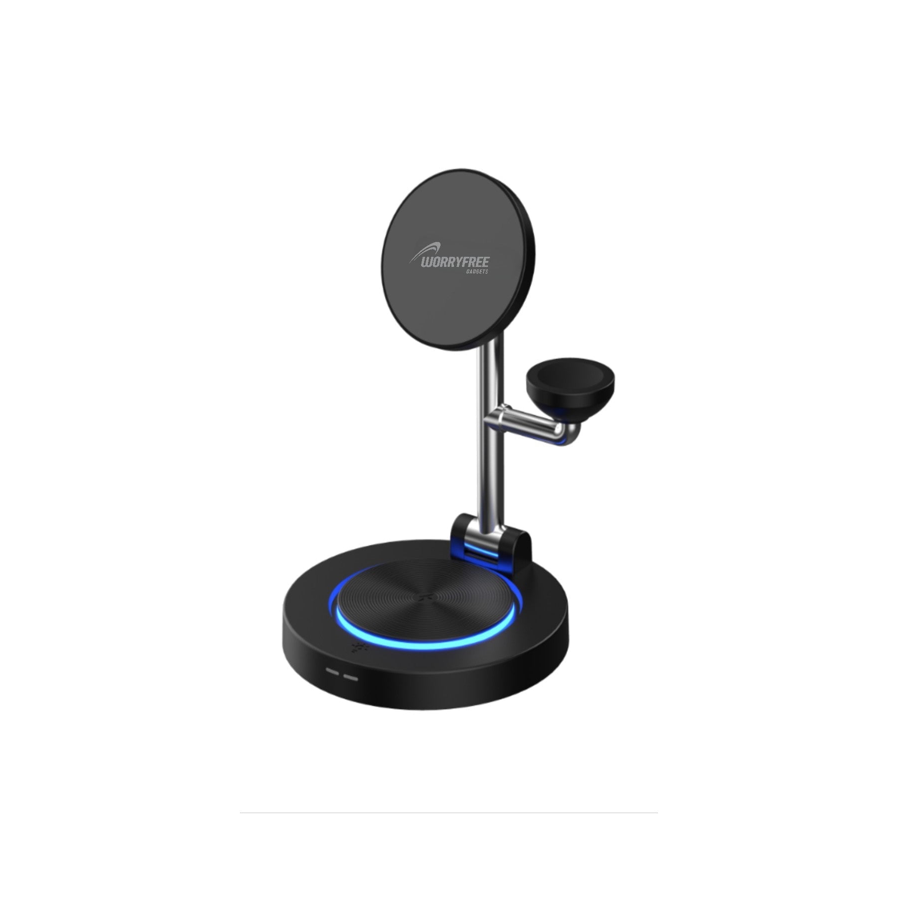 Worryfree Gadgets Qi2 3-In-1 Wireless Charging Station, 33w Travel Charger, Black