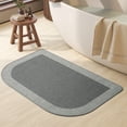 thumbnail image 1 of QiCaiJia Bath Mat, Non Slip Bathroom Rugs, Thin Bath Mat Fits Under Door, Quick Dry Absorbent Washable Bathroom Mat with Rubber Backing, Gray 16"x24", 1 of 8