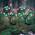 thumbnail image 1 of QiShi 2 Pack Solar Fairy Lights Waterproof Multi-Color Solar Powered Garden Lights, Solar Flower Lights with 20 Cherry Blossom, Bigger Solar Panel for Pathway Patio Yard Christmas Decor, 1 of 8