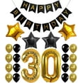 thumbnail image 1 of QiShi 30th Birthday Decorations Black and Gold Party Decorations, 1 of 7