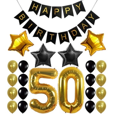 QiShi 50th Anniversary Latex Party Decoration Kits, (24 Pieces)