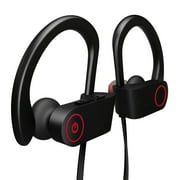 QiShi Bluetooth Headphones, Best Wireless Sports Earphones w/Mic IPX7 Waterproof HD Stereo Sweatproof in-Ear Earbuds Gym Running Workout 8 Hour Battery Noise Cancelling Headsets