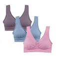 thumbnail image 1 of Somnr Bra Womens 3 Pack - Wireless Bra for Women, Solid Color Seamless Bra, 1 of 7