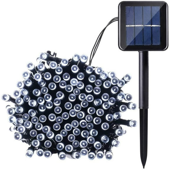 QiShi Christmas Solar Lights LED Solar String Lights,39ft 100 LED Fairy Outdoor String Lights Decorative Lighting for Home,Lawn,Garden,Wedding,Patio,Party,and Holiday Decorations (White)-1Pack
