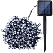 QiShi Christmas Solar Lights LED Solar String Lights,39ft 100 LED Fairy Outdoor String Lights Decorative Lighting for Home,Lawn,Garden,Wedding,Patio,Party,and Holiday Decorations White-1Pack