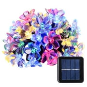 QiShi Christmas Solar Lights Led String Lights,22.96ft 50 LED Waterproof Fairy String Lights Blossom Flower for Indoor/Outdoor,Patio,Lawn,Garden,Christmas,and Holiday Festivals Light (Multi Color)