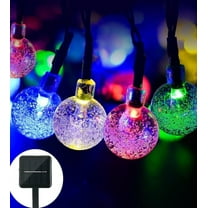 Somnr Christmas Solar lights Garden String Lights Globe Outdoor Lights 19.7ft 30 LED Fairy Bubble Crystal Ball Lights,Multicolor