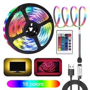 QiShi LED Strip Lights, LED TV Backlight 6.56ft for 40-60in Television USB TV Backlight Kit with Remote, 16 Color 5050, HDTV Bias Lamp, Waterproof Bias Lighting Led Light Strip for TV Desktop PC