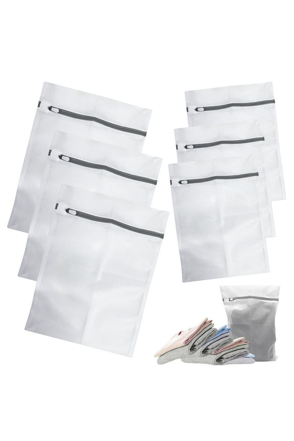 Mesh Laundry Bags 6-Pack Laundry Wash Bag Colorful Zipper for Delicates, Blouse, Hosiery, Stocking, Underwear, Bra Lingerie, Sweater, Travel Storage Bag