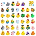 thumbnail image 1 of GLUAAE 20Pcs Assorted Rubber Ducks - Mini Floatable Bath Toys for Kids, Non-Toxic Baby Pool Party Favors, Halloween & Easter Gifts, Random Color Duckies for Toddlers (Bathtub, Party Decor), 1 of 9