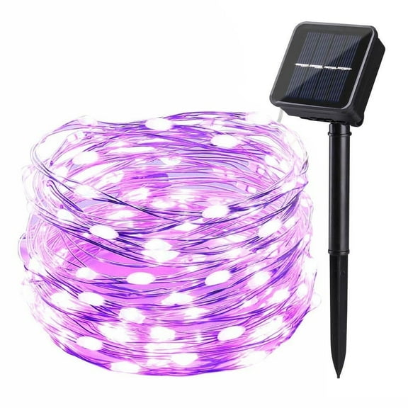 Somnr Solar Christmas Lights Rope String Lights 33ft 100 LED Holiday Fairy Decoration String Lights for Indoor,Outdoor Patio, Lawn, Garden (Purple)