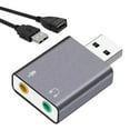 thumbnail image 1 of QiShi USB Audio Adapter - 3.5mm Headphone/Mic Jack for PC, Laptop, PS4, 1 of 6