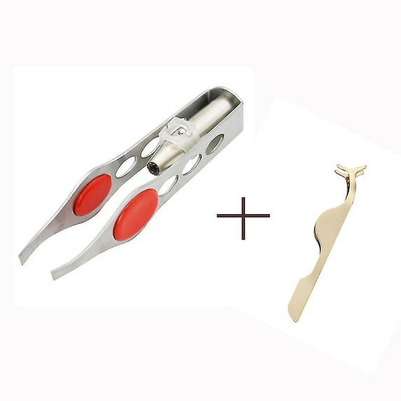 Qian1pc Stainless Steel Led Tweezer Eyelash Eyebrow Eyes Hair Remover Tools P1