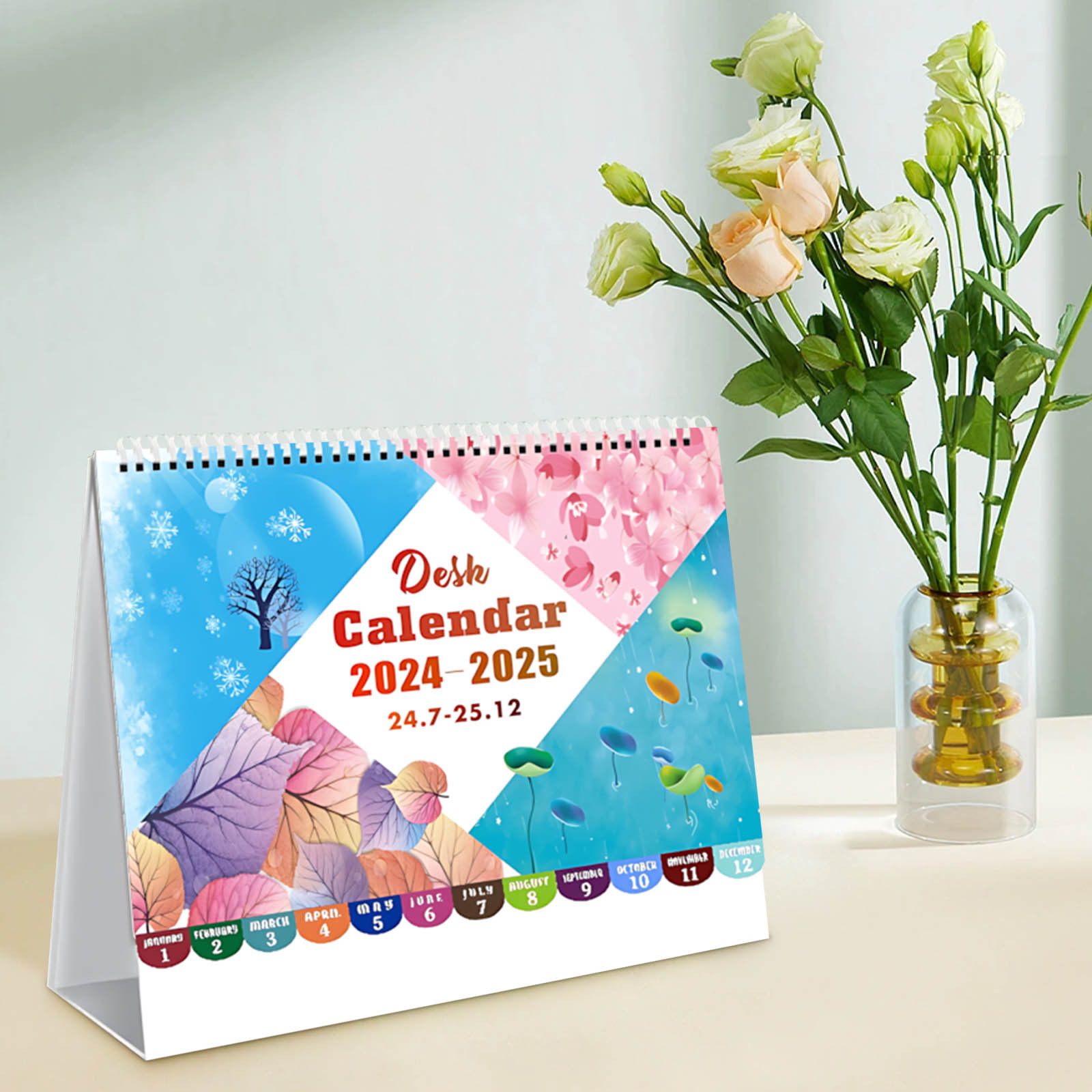 QianChong 2025 Calendar Unprinted Wind Calendar Punch Card Countdown