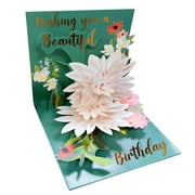 QianChong Water-Lily Line Pop-Up Card   Any Occasion Card   Handcrafted 3D Pop-Up Greeting Greeting Cards