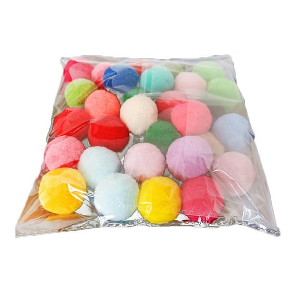 QianGlow 10Pcs 1.18In Pet Cats Polyester Plush Balls Interactive Play Training Toy-Premium Soft Pom Pom Balls for Kittens - Lightweight, Interactive, Assorted Colors-Pet Products for Cats,A