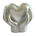 thumbnail image 1 of QianGlow Valentine's Day Resin Statues, Solid Color Finger Heart Shape Funny Desktop Figurines, Home Holiday Decoration, Valentine's Day Decor & Gift for Couples,Silver, 1 of 4