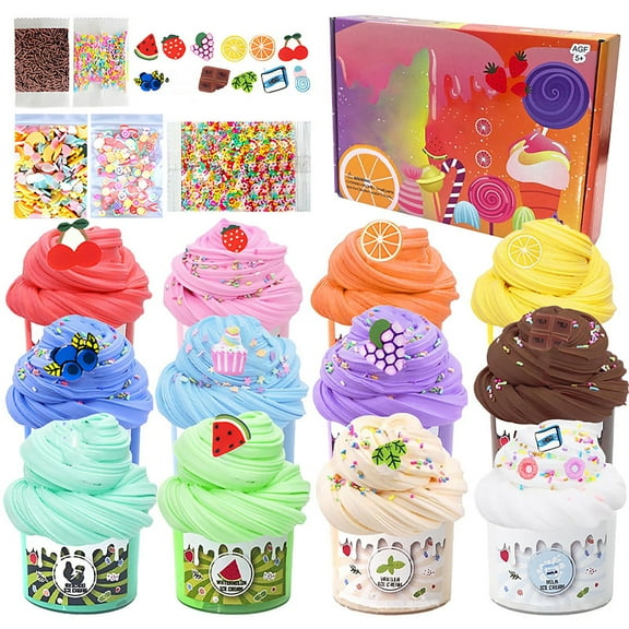 QianGlow Valentines Day Gifts For Kids 12pcs Valentine Slime Kit, School Classroom Valentine Exchange Party Favors, Gift Bag Fillers,A