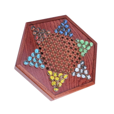 QianGlow Wooden Board Game Set, 4 in 1 Gobang & Flying Chess with Drawer and 72 Glass Marbles, Strategy Game for Family Friends, Birthday Gift for Adults-black