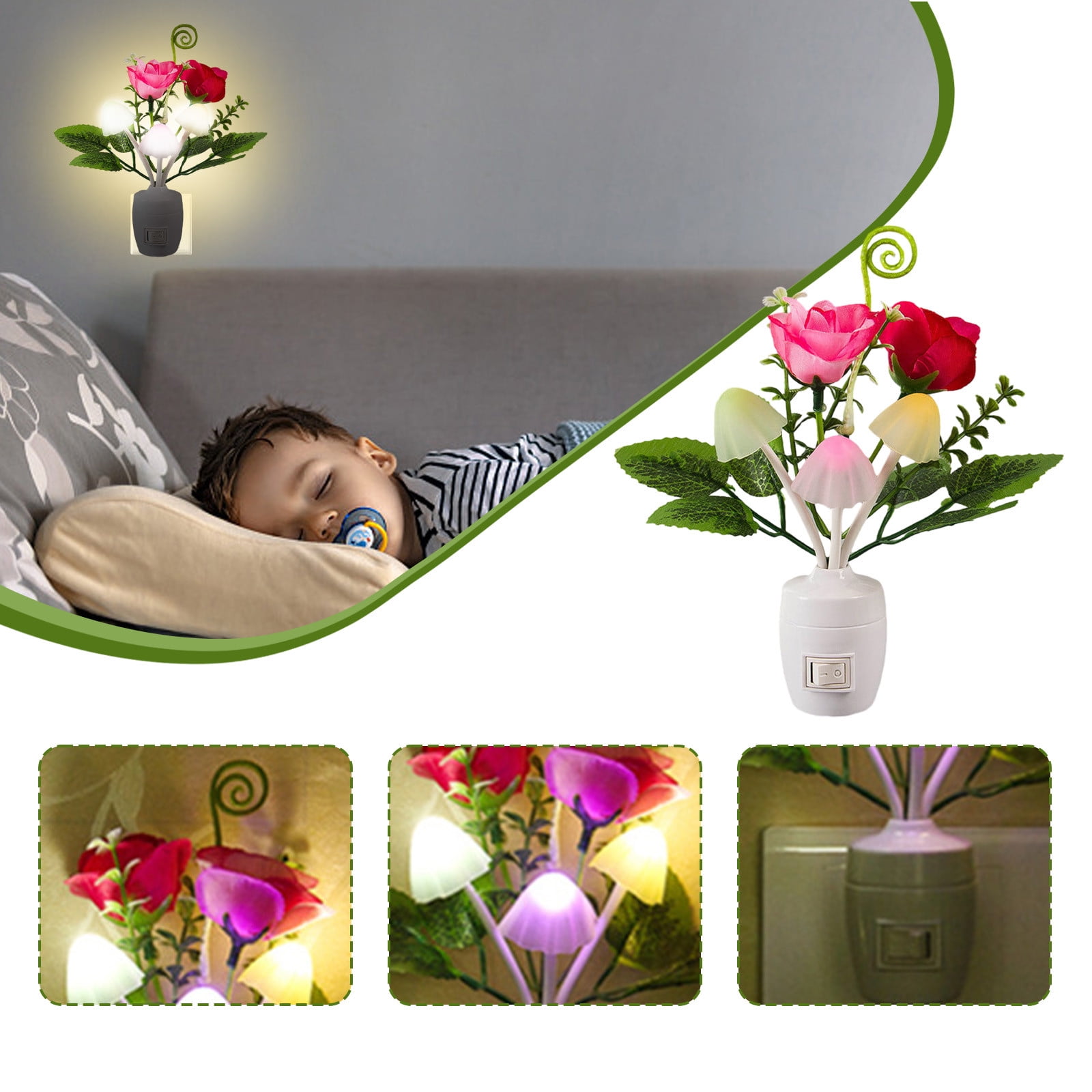 QianYing Home Lighting Color Changing Plug-in LED Flower Dream Lights ...