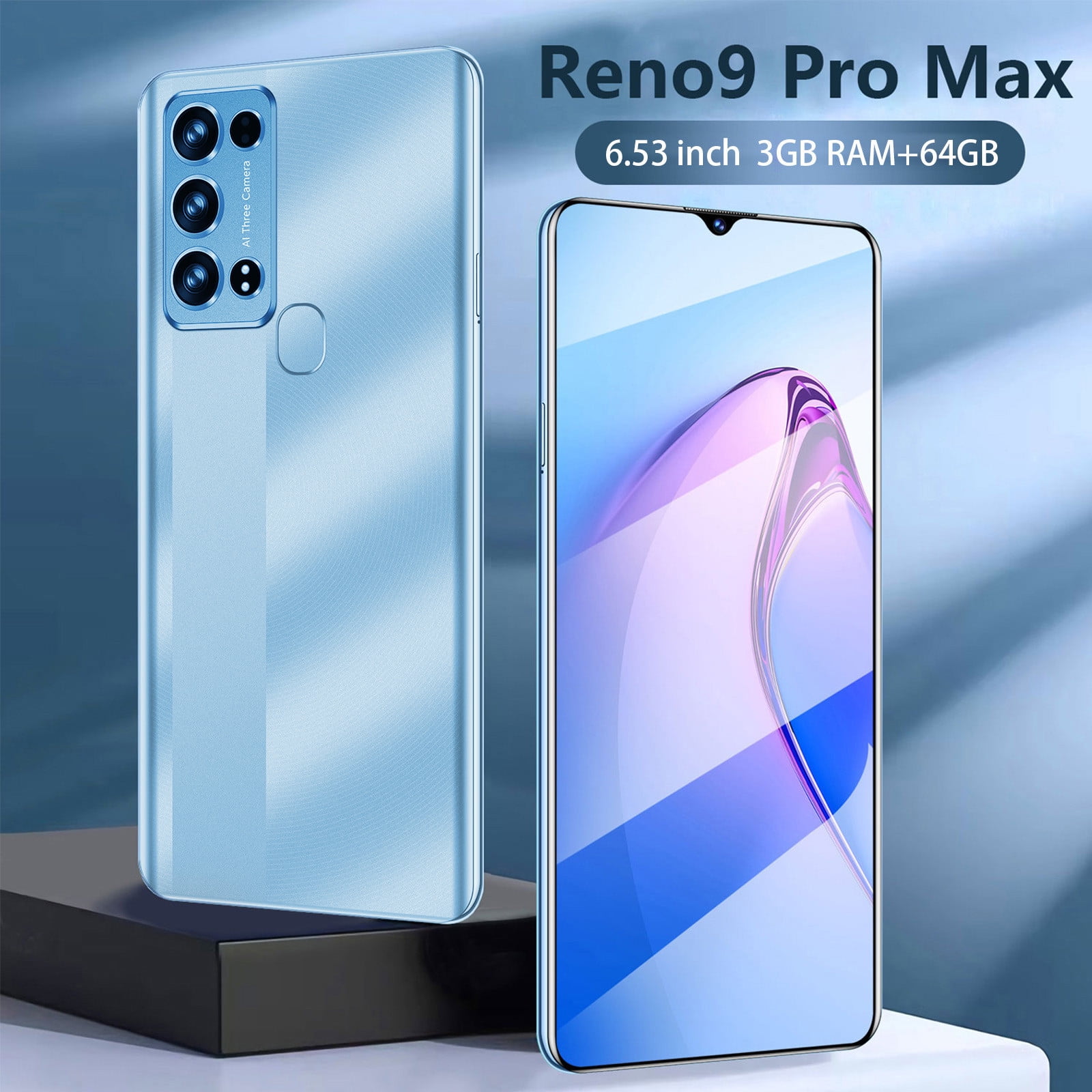 QianYing Smartphones for Cheap Smart Phone,Android 10.0 System Smartphone HD Full Screen Phone, SIM Unlocked Smart Phone,3GB RAM+64GB ROM,6.53 Inch Cellphones Mobile Phones