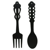 Wall Decor Clearance Home Decor Metal Fork Spoon Wall Decor Hanging Sculpture Farmhouse Wall Decor for Kitchen Black