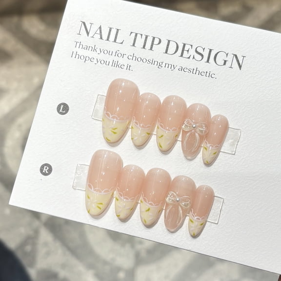 [Qianfan] Spring handmade nail wear cat eye whitening long nail art finished patch fake nail piece