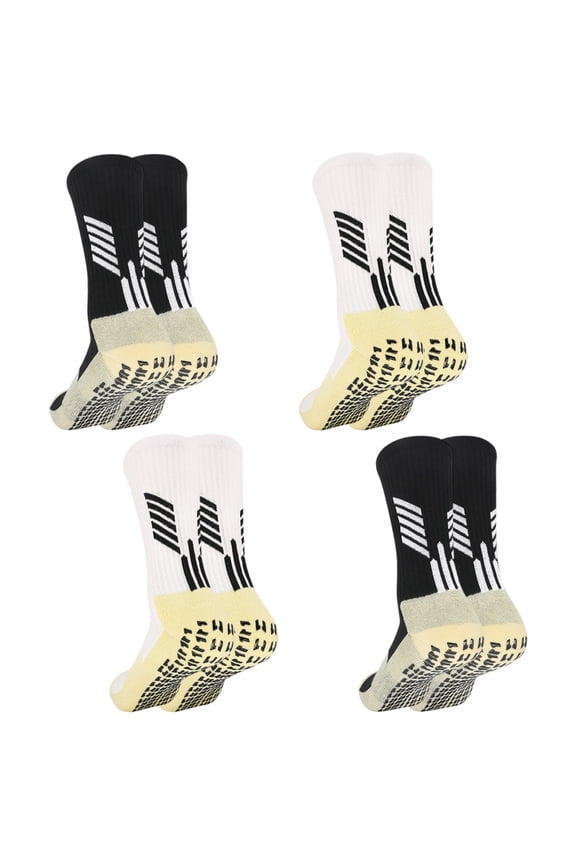 4 Pairs Men's Soccer Socks Grip Pads Non Slip Football Baseball Soccer Socks Size 5-11