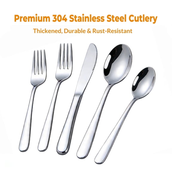 Qianglong 20-Piece Polishing 18/8 Stainless Steel Flatware Sets Service for 4 Tableware Set
