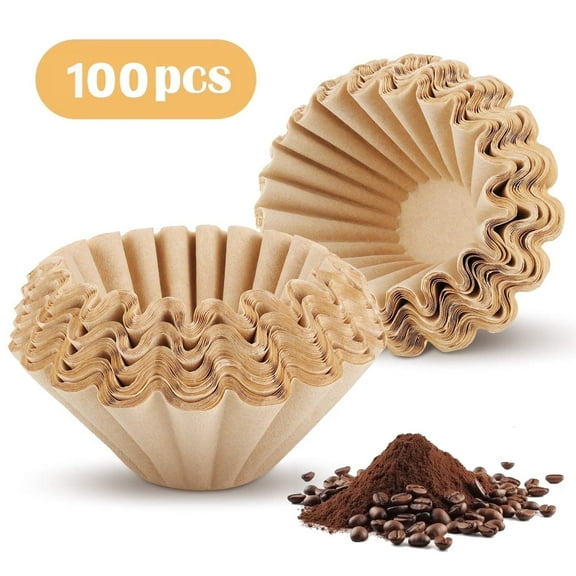 Qianglong unbleached coffee filters 8 12 cup (Natural Unbleached, 50pieces)2Pack