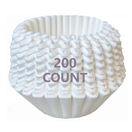 Qianglong Basket Coffee Filters 8-12 Cup, 200 Count Flat Bottom Paper Filters for Drip Coffee Makers, Compatib