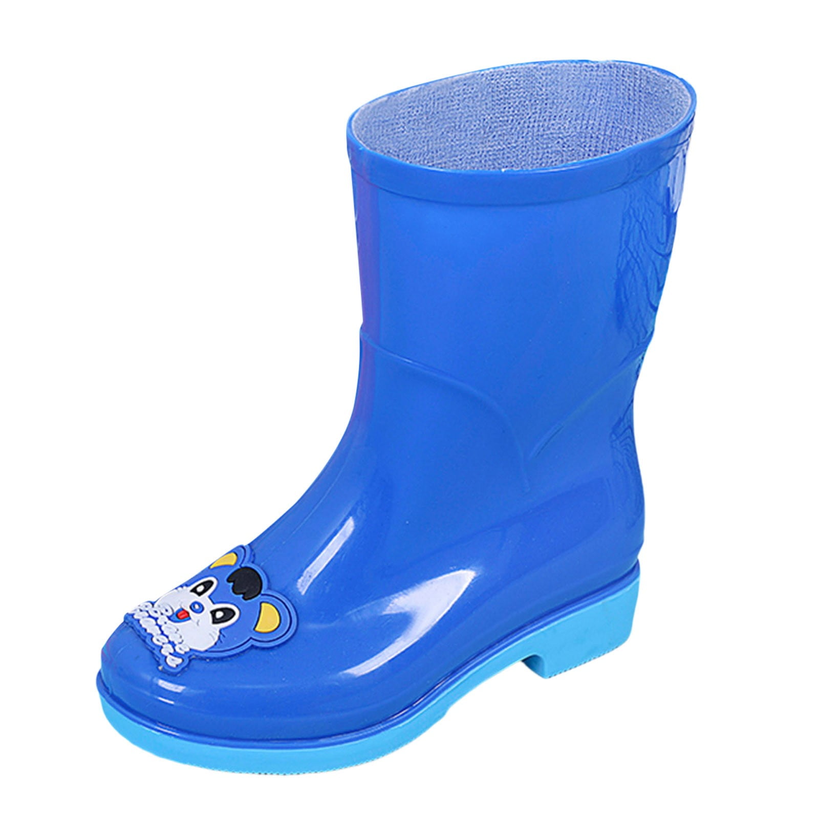Qiangong Girls Boots Toddler Rain Boots Children Shoes Flat Mid Tube