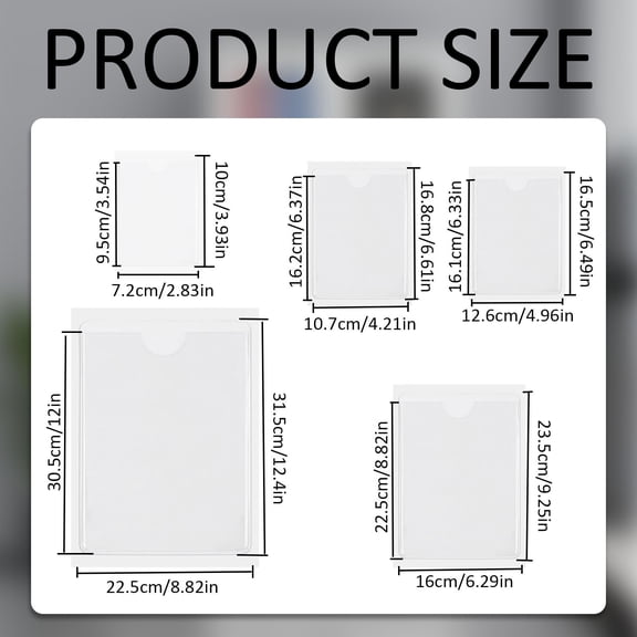 Qiangzon 10Pcs Adhesive Label Holders, Peel and Stick Label Pockets, Clear PVC Index Card Holders for Organizing Shelves, Cabinets, Bins, Home, Vertical Style, G*10